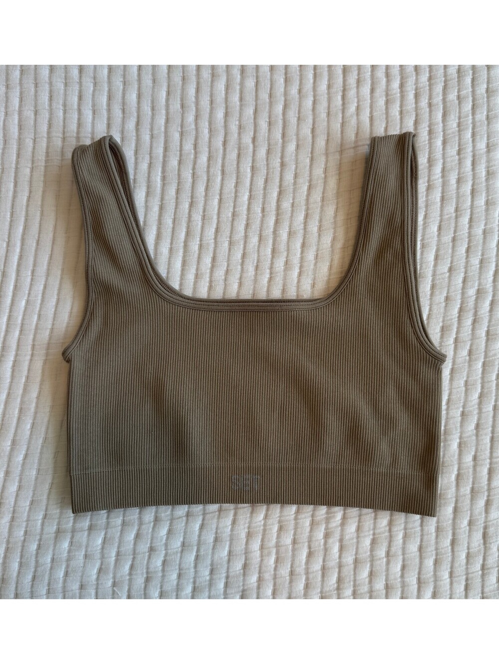 SET Active Sculptflex Box Cut Sport Bra Light Brown Taupe Small
